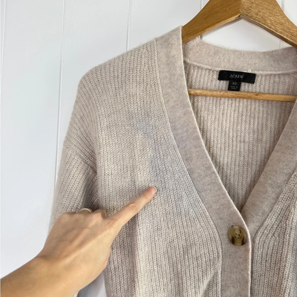 J. Crew Alpaca/Wool Blend Oatmeal Cropped Cardigan Size‎ XS